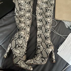 Thigh High Snake Skin Boots